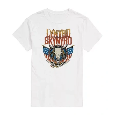 Novelty Mens Short Sleeve Lynyrd Skynyrd Graphic T-shirt In White