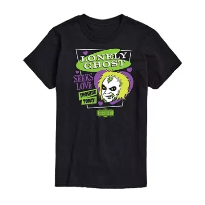 Novelty Mens Short Sleeve Beetlejuice Beetlejuice Graphic T-shirt In Black