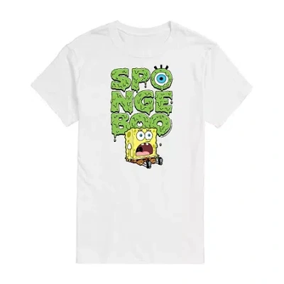 Novelty Mens Short Sleeve Spongebob Halloween Graphic T-shirt In White