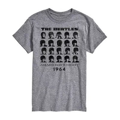 Novelty Mens Short Sleeve The Beatles Graphic T-shirt In Gray