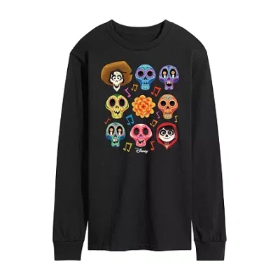 Novelty Mens Long Sleeve Coco Graphic T-shirt In Black