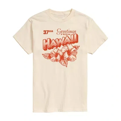 Novelty Mens Short Sleeve Hawaii Graphic T-shirt In Sand