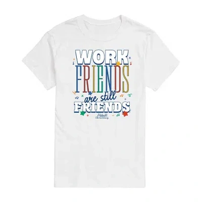 Novelty Mens Short Sleeve Abbott Elementary Graphic T-shirt In White