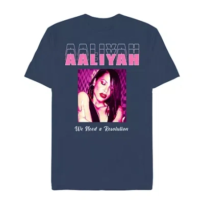Novelty Mens Short Sleeve Aaliyah Graphic T-shirt In Blue