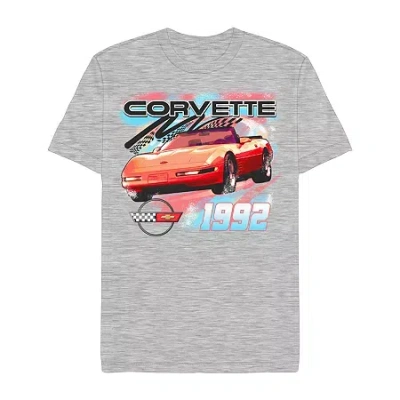 Novelty Mens Short Sleeve Corvette Graphic T-shirt In Gray