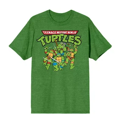 Bioworld Mens Short Sleeve Teenage Mutant Ninja Turtles Graphic T-shirt In Green
