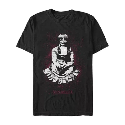 Novelty Mens Short Sleeve Annabelle Graphic T-shirt In Black
