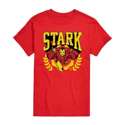 Novelty Mens Short Sleeve Tony Stark Marvel Graphic T-shirt In Red