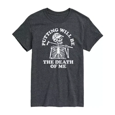 Novelty Mens Short Sleeve Golf Graphic T-shirt In Gray