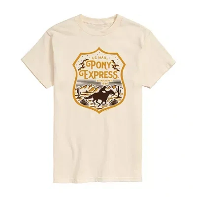 Novelty Mens Short Sleeve Usps Graphic T-shirt In Sand