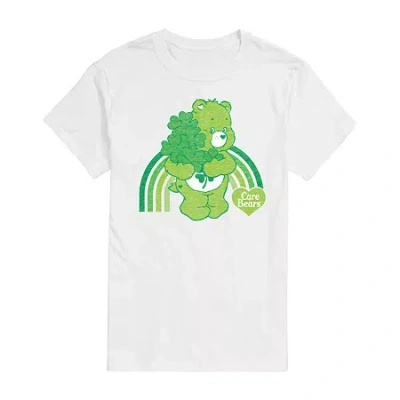 Novelty Mens Short Sleeve Care Bears St. Patrick's Day Graphic T-shirt In White