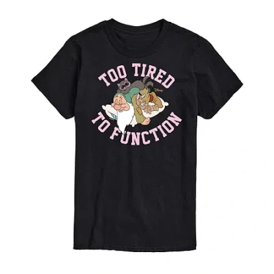 Novelty Mens Short Sleeve Snow White Graphic T-shirt In Black