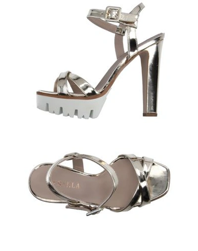 Shop Le Silla Sandals In Platinum