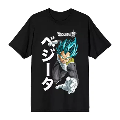 Novelty Mens Short Sleeve Dragon Ball Z Graphic T-shirt In Black