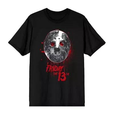 Novelty Mens Short Sleeve Friday The 13th Graphic T-shirt In Black