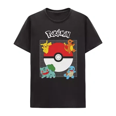 Hybrid Tees Mens Short Sleeve Regular Fit Pokeman Graphic T-shirt In Black