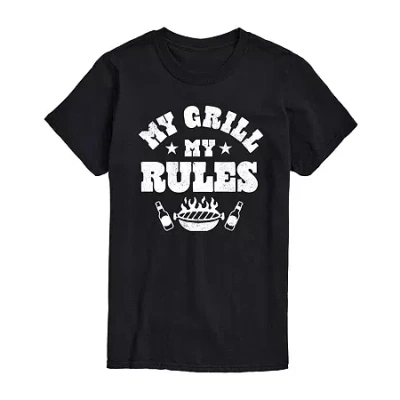 Novelty Mens Short Sleeve Grill Graphic T-shirt In Black
