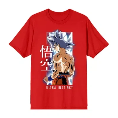 Novelty Mens Crew Neck Short Sleeve Relaxed Fit Dragon Ball Z Graphic T-shirt In Red