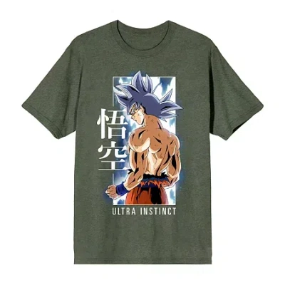 Novelty Mens Crew Neck Short Sleeve Relaxed Fit Dragon Ball Z Graphic T-shirt In Green