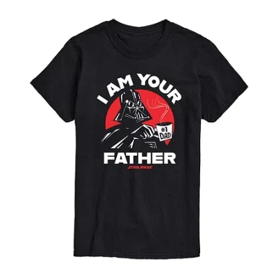 Novelty Mens Short Sleeve Star Wars Graphic T-shirt In Black