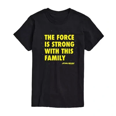 Novelty Mens Short Sleeve Star Wars Graphic T-shirt In Black