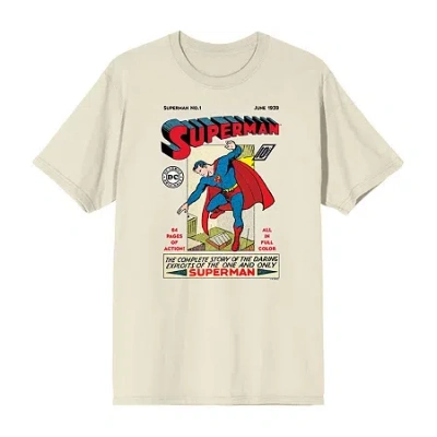 Novelty Mens Short Sleeve Superman Graphic T-shirt In White