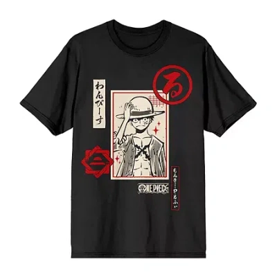 Bioworld One Piece Mens Crew Neck Short Sleeve Regular Fit Graphic T-shirt In Black