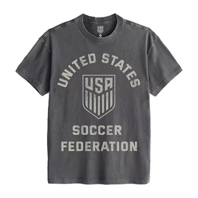 New World Mens Crew Neck Short Sleeve Graphic T-shirt In Gray