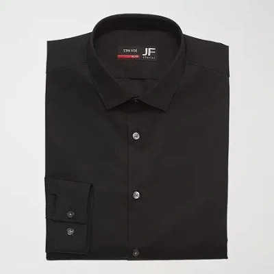 J. Ferrar Ultra Comfort Mens Regular Fit Easy Care Stretch Fabric Long Sleeve Dress Shirt In Black