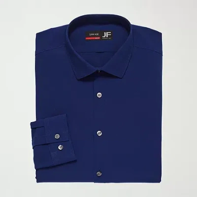 J. Ferrar Super Slim 360 Stretch Performance Mens Super Slim Fit Stretch Fabric Long Sleeve Dress Shirt In Blue