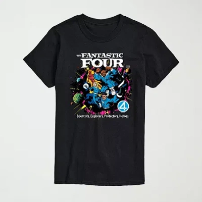 Hybrid Tees Mens Crew Neck Short Sleeve Regular Fit Marvel Graphic T-shirt In Black