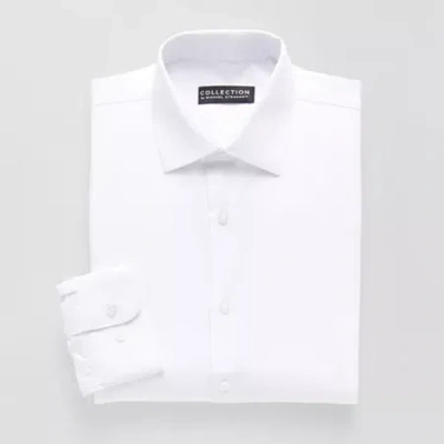 Collection By Michael Strahan Mens Modern Fit Easy Care Long Sleeve Dress Shirt In White