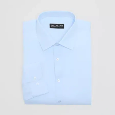 Collection By Michael Strahan Mens Modern Fit Easy Care Long Sleeve Dress Shirt In Blue