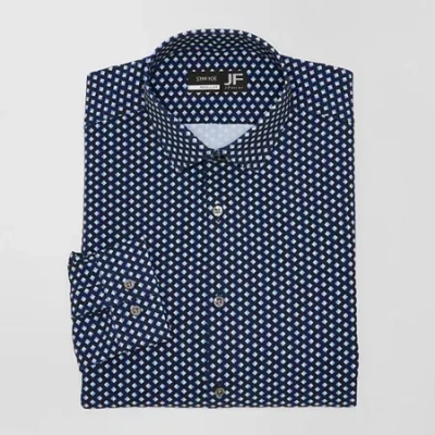 J. Ferrar 360 Stretch Performance Mens Regular Fit Wrinkle Free Long Sleeve Dress Shirt In Blue