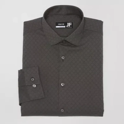 J. Ferrar Ultra Comfort Mens Regular Fit Stretch Fabric Wrinkle Free Long Sleeve Dress Shirt In Black