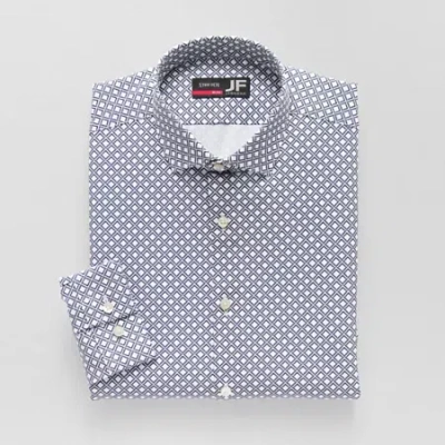 J. Ferrar Slim 360 Stretch Performance Mens Regular Fit Wrinkle Free Long Sleeve Dress Shirt In White