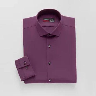 J. Ferrar Slim 360 Stretch Performance Mens Regular Fit Wrinkle Free Long Sleeve Dress Shirt In Purple