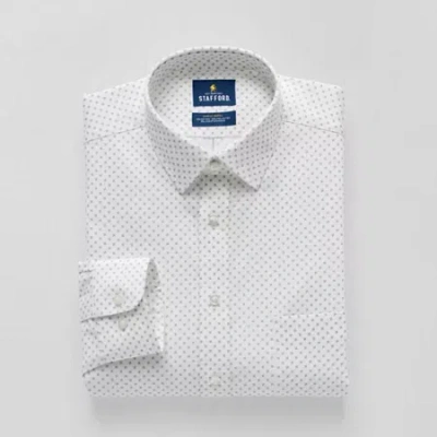 Stafford Advanced Performance Sweat Repel Mens Regular Fit Long Sleeve Dress Shirt In Gray