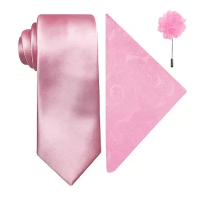 J. Ferrar Solid Tie Set In Pink