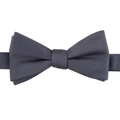 Stafford Sateen Solid Pre-tied Bow Tie In Gray