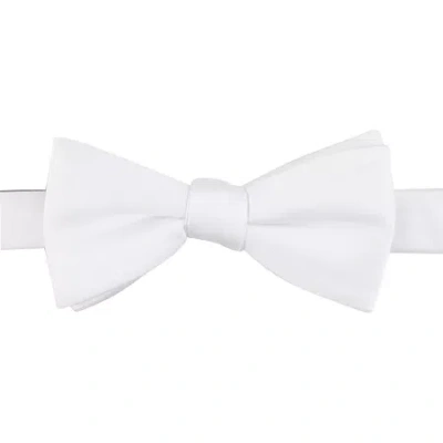 Stafford Sateen Solid Pre-tied Bow Tie In White