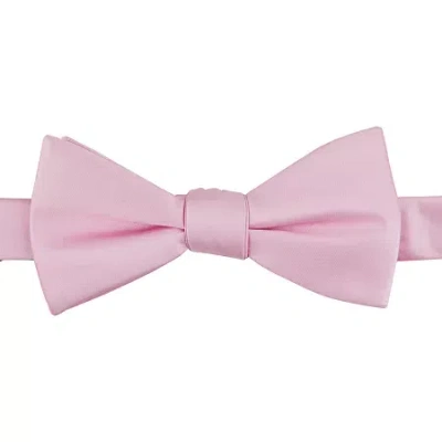 Stafford Sateen Solid Pre-tied Bow Tie In Pink