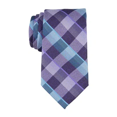 Stafford Clawson Checked Tie In Purple