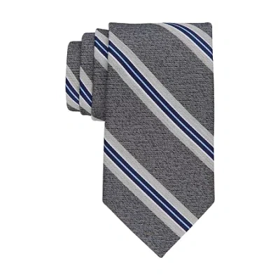 Stafford Striped Tie In Gray
