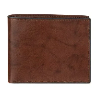 Stafford Mens Extra Capacity Personalized Rfid Blocking Bifold Wallet In Brown