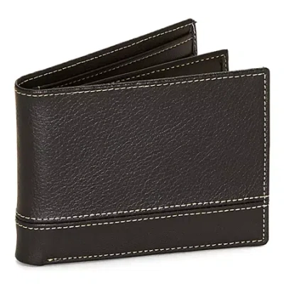 Stafford Pebble Mens Extra Capacity Bifold Wallet In Black
