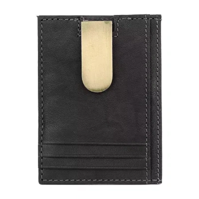 J. Buxton Mens Rfid Blocking Front Pocket Wallet In Black