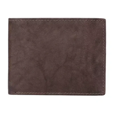 J. Buxton Credit Card Billfold Mens Rfid Blocking Bifold Wallet In Brown