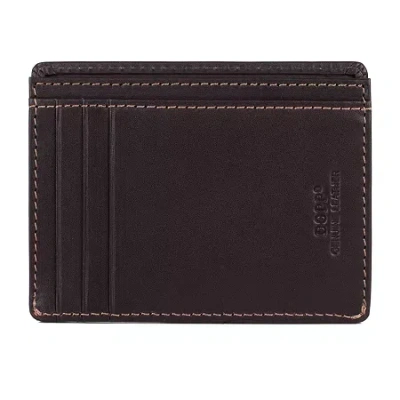 J. Buxton Mens Rfid Blocking Front Pocket Wallet In Brown