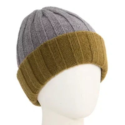 J. Ferrar Two Tone Wide Rib Mens Beanie In Gray